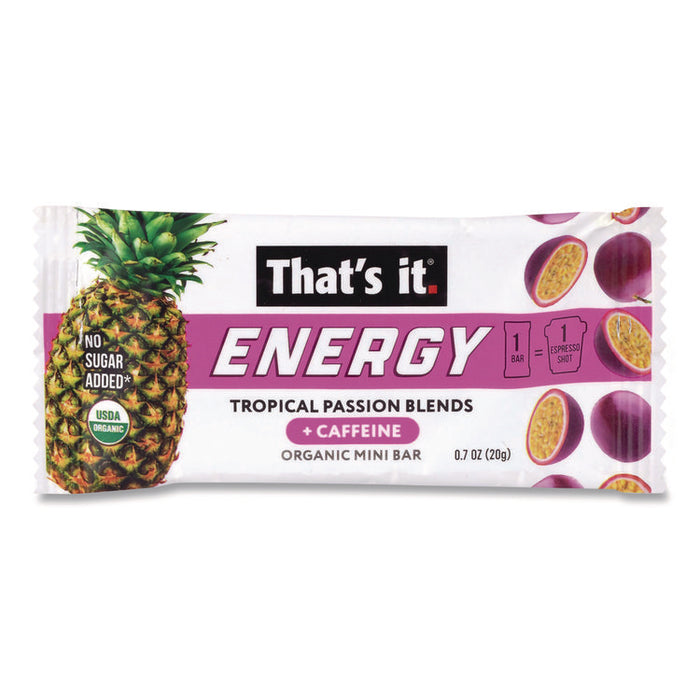 Organic Energy Bars, Tropical Passion Blend, 0.7 oz Bar, 36/Box