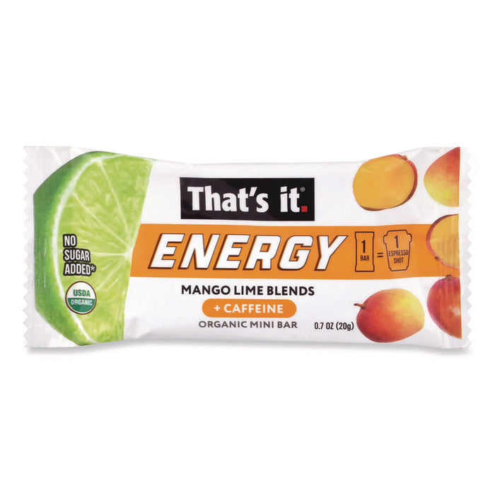 Organic Energy Bars, Mango Lime, 0.7 oz Bar, 36/Box