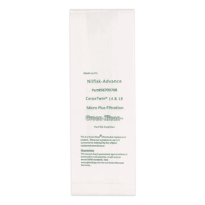 Replacement Vacuum Bags, Fits Advac/Lindhaus/Minuteman Phenom/Nilfisk Carpetwin, 10/Pack