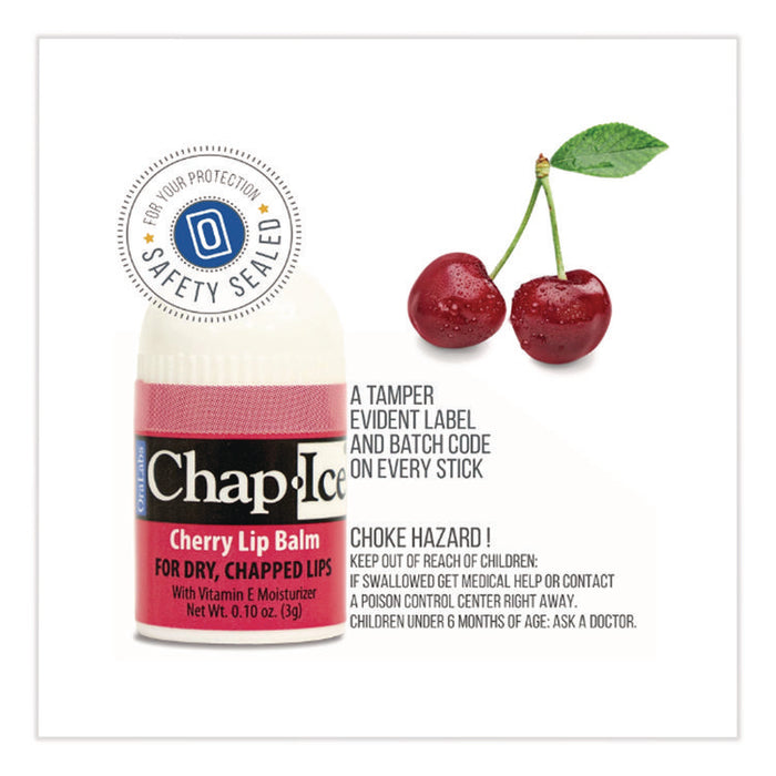 Lip Balm, Cherry/Kiwi/Orange Flavors, 100/Box