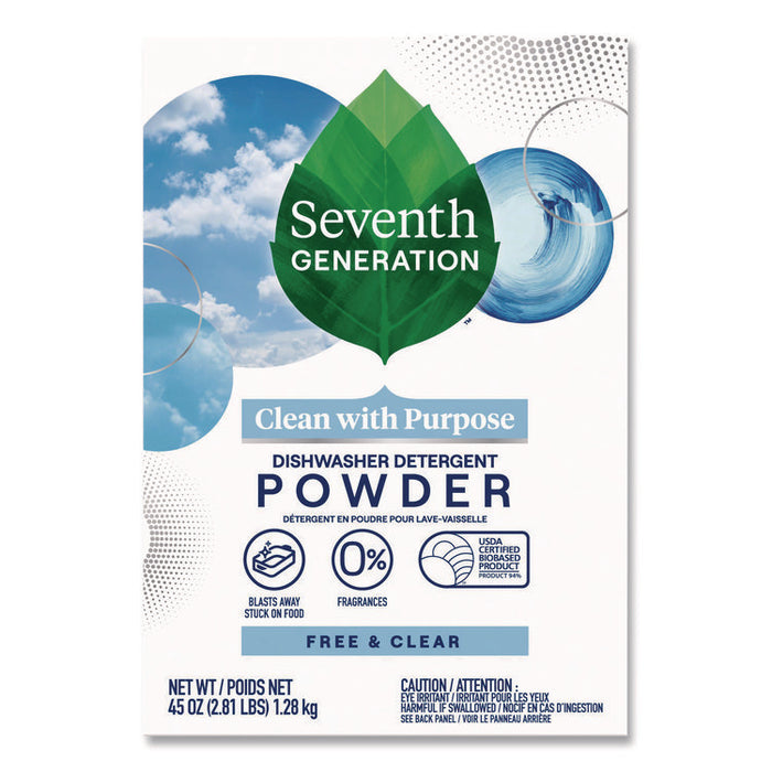 Automatic Dishwasher Powder, Free and Clear/Unscented, 45 oz Box