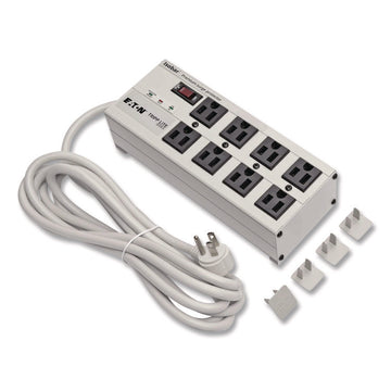 Isobar Premium Surge Suppressor, 8 AC Outlets, 25 ft Cord, 3,840 J, Light Gray
