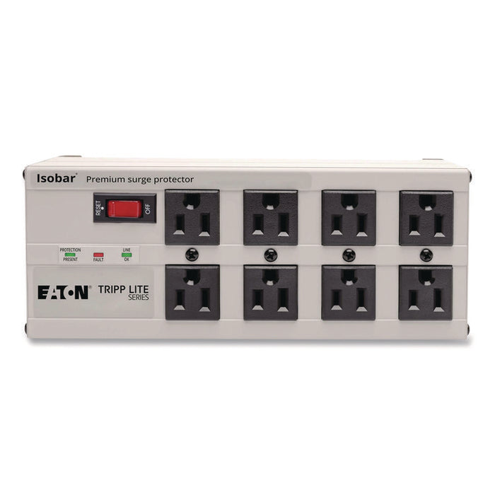 Isobar Premium Surge Suppressor, 8 AC Outlets, 25 ft Cord, 3,840 J, Light Gray