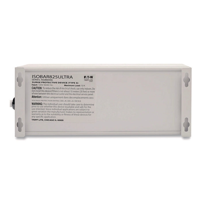 Isobar Premium Surge Suppressor, 8 AC Outlets, 25 ft Cord, 3,840 J, Light Gray