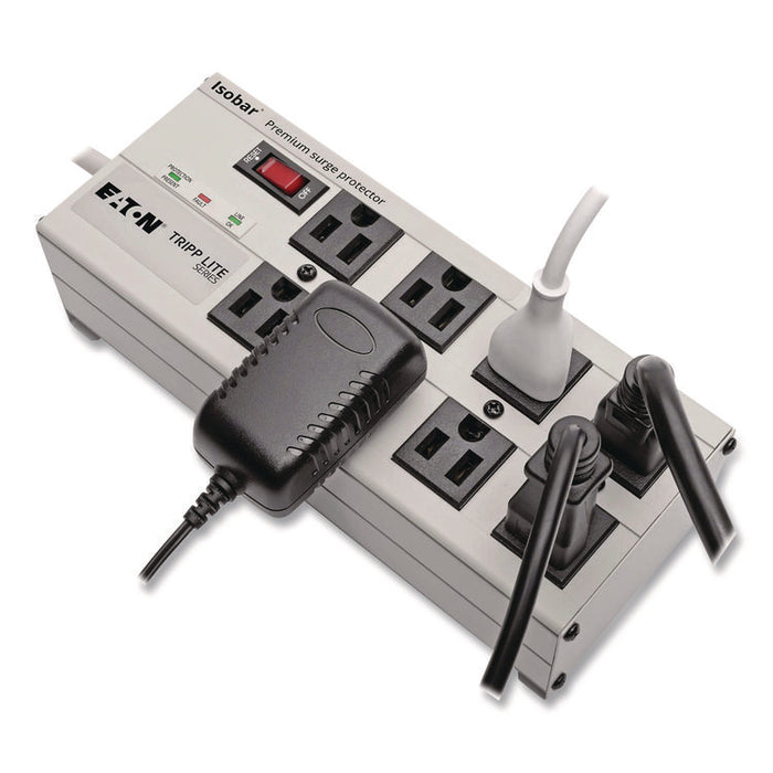 Isobar Premium Surge Suppressor, 8 AC Outlets, 25 ft Cord, 3,840 J, Light Gray