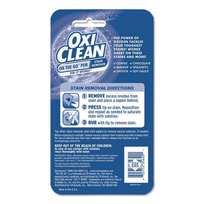 On-the-Go Pen Stain Remover, Unscented,  Bonus Size, 22 mL, 6/Pack