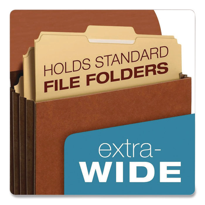 Heavy-Duty Expanding Wallet with Flap and Cord Closure, 7" Expansion, 1 Pocket, Letter Size, Redrope