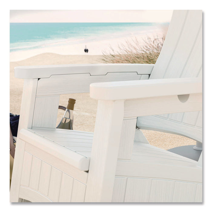 Adirondack Chair with Storage, Supports Up to 375 lb, 14.5" Seat Height, 30" x 32.5" x 38.5", Ice Cube