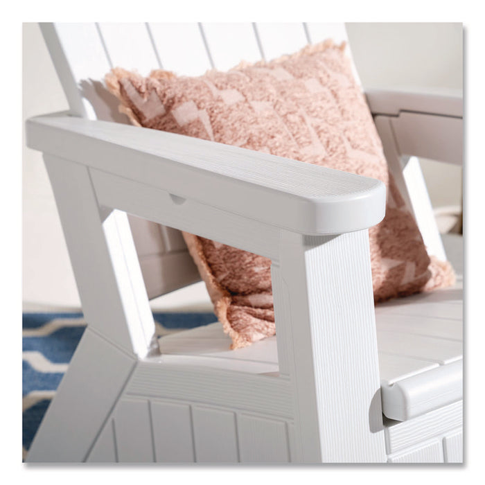 Adirondack Chair with Storage, Supports Up to 375 lb, 14.5" Seat Height, 30" x 32.5" x 38.5", Ice Cube