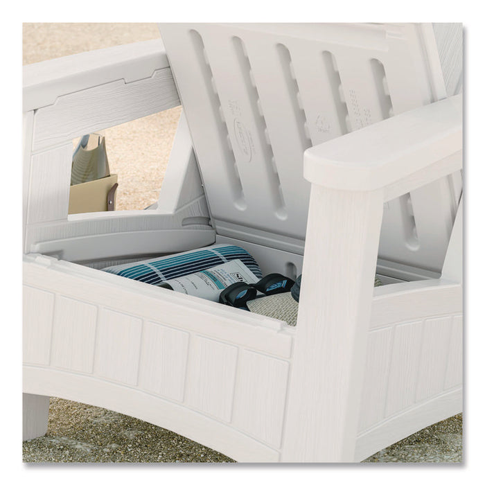 Adirondack Chair with Storage, Supports Up to 375 lb, 14.5" Seat Height, 30" x 32.5" x 38.5", Ice Cube