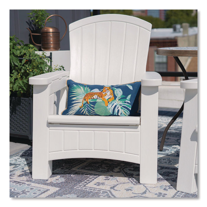 Adirondack Chair with Storage, Supports Up to 375 lb, 14.5" Seat Height, 30" x 32.5" x 38.5", Ice Cube