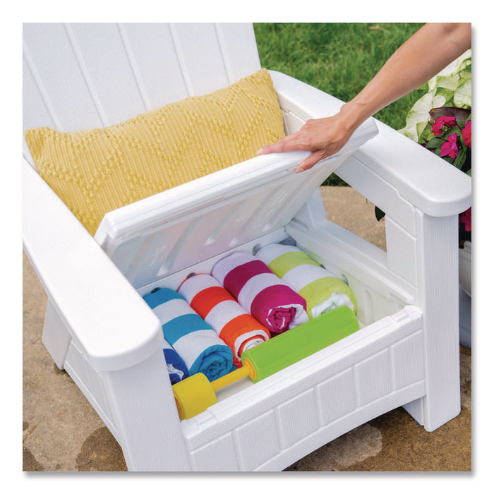 Adirondack Chair with Storage, Supports Up to 375 lb, 14.5" Seat Height, 30" x 32.5" x 38.5", Ice Cube