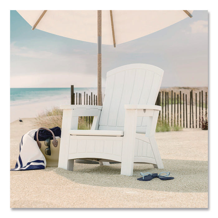 Adirondack Chair with Storage, Supports Up to 375 lb, 14.5" Seat Height, 30" x 32.5" x 38.5", Ice Cube