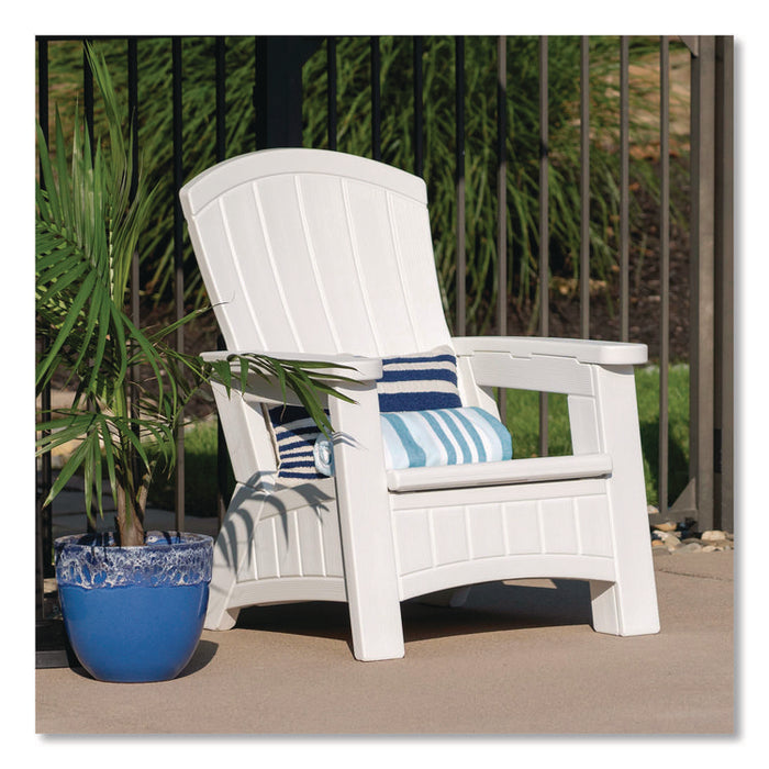 Adirondack Chair with Storage, Supports Up to 375 lb, 14.5" Seat Height, 30" x 32.5" x 38.5", Ice Cube