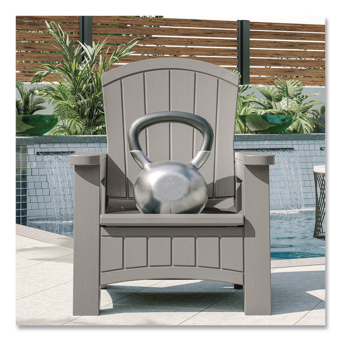 Adirondack Chair with Storage, Supports Up to 375 lb, 14.5" Seat Height, 30" x 32.5" x 38.5", Dove Gray