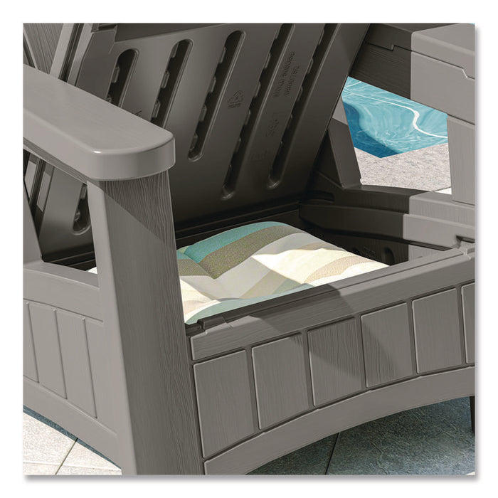 Adirondack Chair with Storage, Supports Up to 375 lb, 14.5" Seat Height, 30" x 32.5" x 38.5", Dove Gray