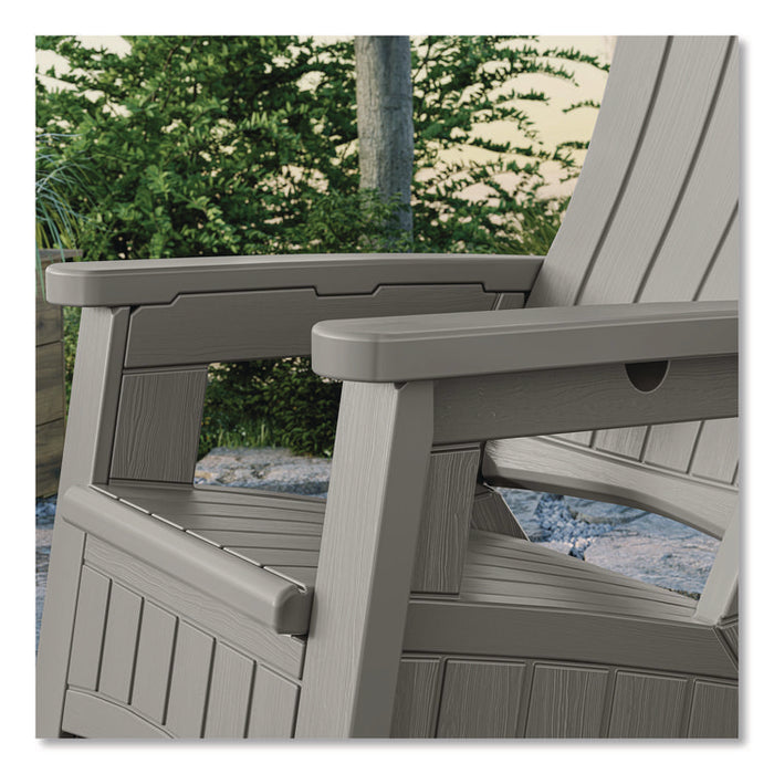 Adirondack Chair with Storage, Supports Up to 375 lb, 14.5" Seat Height, 30" x 32.5" x 38.5", Dove Gray