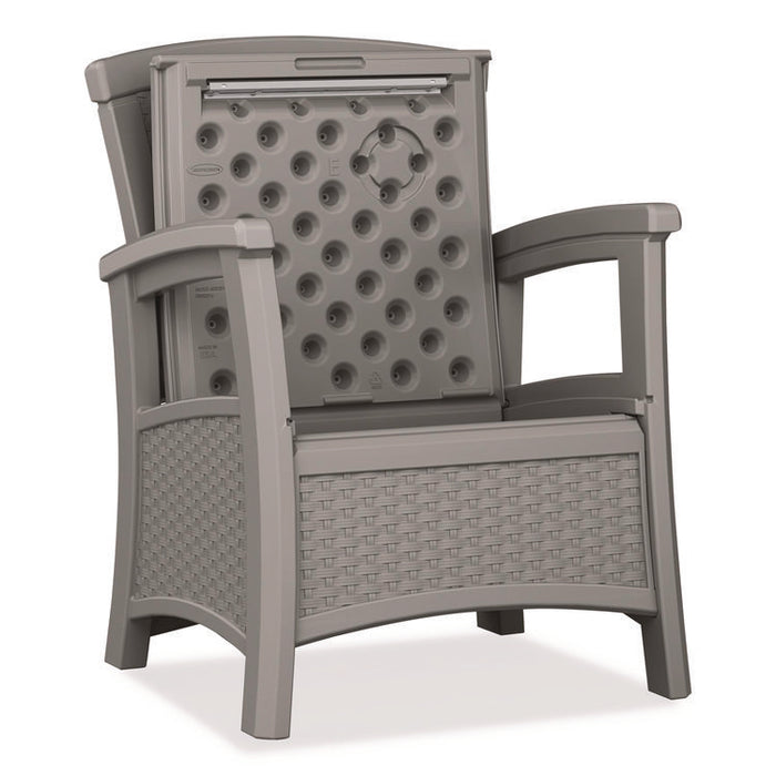 Elements Club Chair with Storage, Supports Up to 300 lb, 17" Seat Height, 25.25" x 29.75" x 35.5", Dove Gray