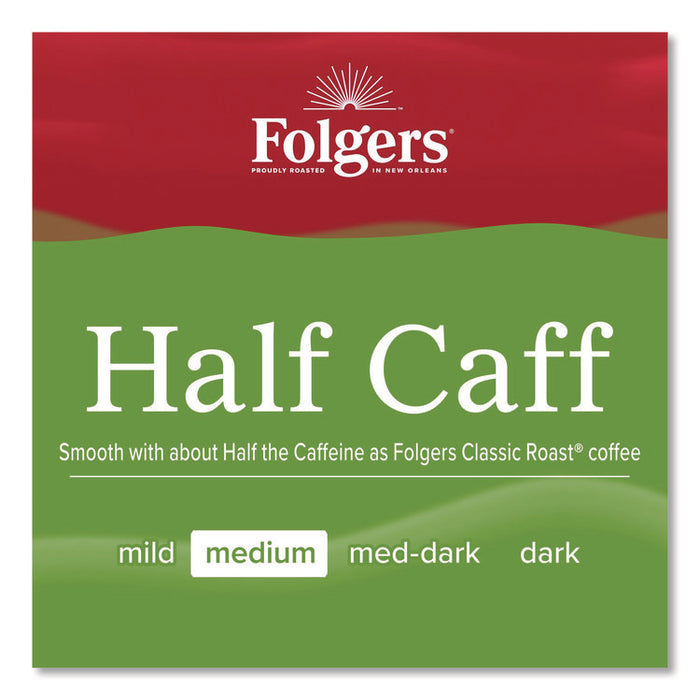 Half Caff Ground Coffee, 22.6 oz Canister, 6/Carton