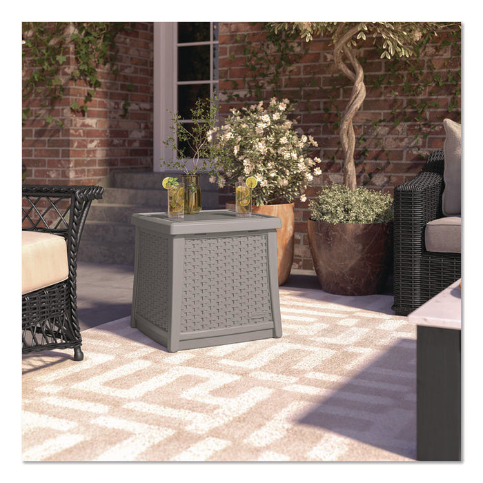 Elements End Table with Storage, Square, 18.75w x 18.75d x 18h, Dove Gray Top, Dove Gray Base