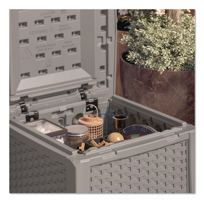 Elements End Table with Storage, Square, 18.75w x 18.75d x 18h, Dove Gray Top, Dove Gray Base