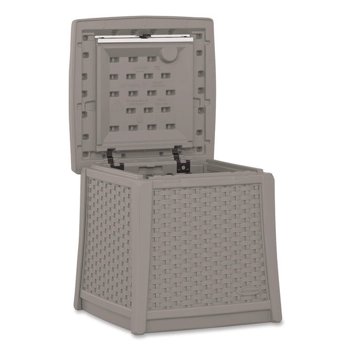 Elements End Table with Storage, Square, 18.75w x 18.75d x 18h, Dove Gray Top, Dove Gray Base