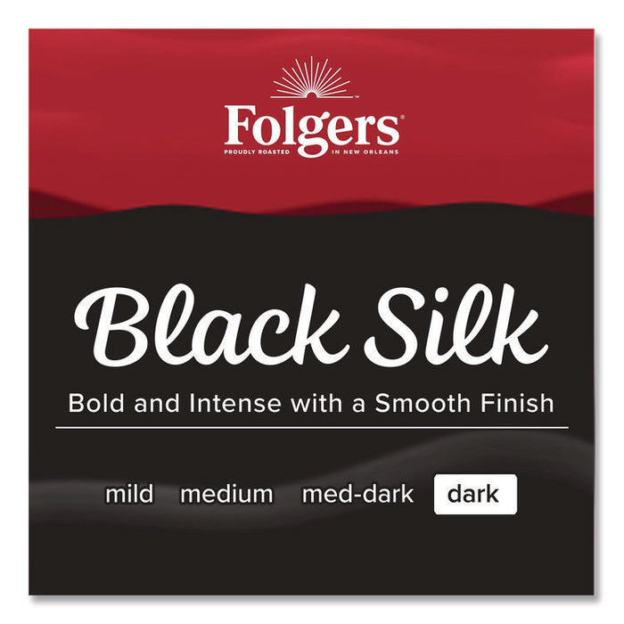 Black Silk Ground Coffee, Black 22.6 oz Canister, 6/Carton
