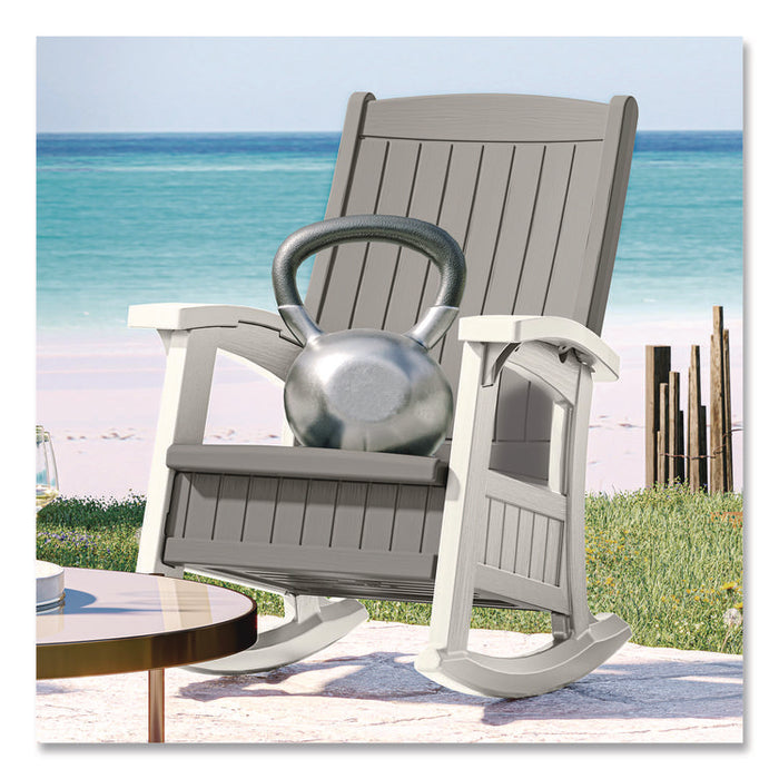 Rocking Chair with Storage, Supports Up to 375 lb, 17.25" Seat Height, 29.75" x 35" x 40.5", Dove Gray/Ice Cube