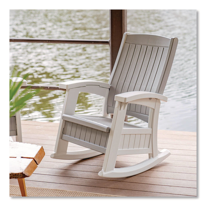 Rocking Chair with Storage, Supports Up to 375 lb, 17.25" Seat Height, 29.75" x 35" x 40.5", Dove Gray/Ice Cube