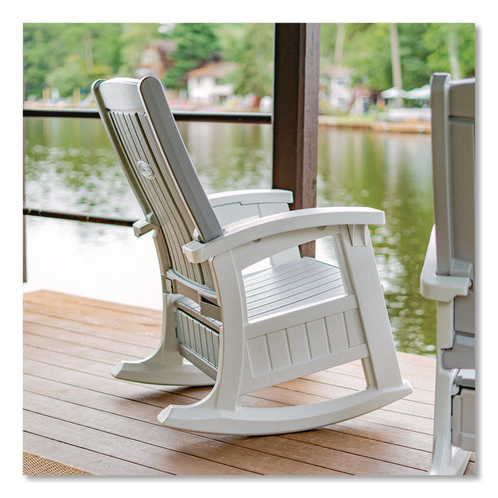 Rocking Chair with Storage, Supports Up to 375 lb, 17.25" Seat Height, 29.75" x 35" x 40.5", Dove Gray/Ice Cube