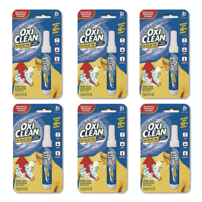On-the-Go Pen Stain Remover, Unscented,  Bonus Size, 22 mL, 6/Pack