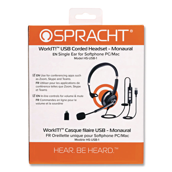 SPT-HSUSB1 Over-the-Head Monaural Headset