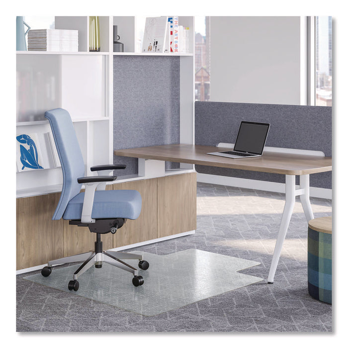 OceanMat Carpet Chair Mat for Flat Pile Carpeted Floors, Rectangular with Lip, Straight Edges, 36" x 48", Clear