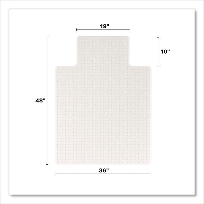 OceanMat Carpet Chair Mat for Flat Pile Carpeted Floors, Rectangular with Lip, Straight Edges, 36" x 48", Clear