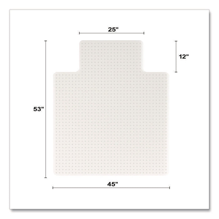 OceanMat Carpet Chair Mat for Flat Pile Carpeted Floors, Rectangular with Lip, Straight Edges, 45" x 53", Clear