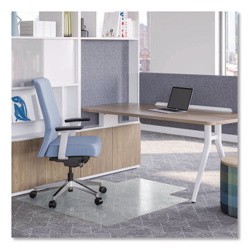 OceanMat Carpet Chair Mat for Flat Pile Carpeted Floors, Rectangular with Lip, Straight Edges, 45" x 53", Clear