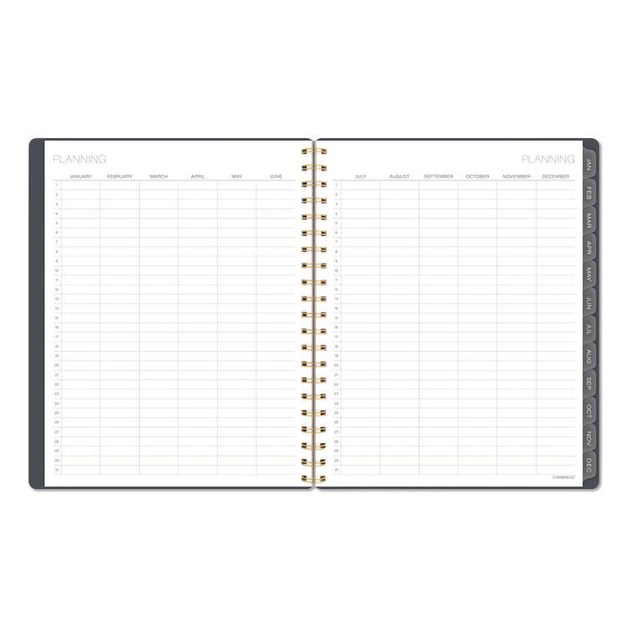 Hera Weekly Monthly Planner, Wavy Lines, 11 x 8.5, Black/Gold Cover, 12-Month (Jan to Dec): 2026