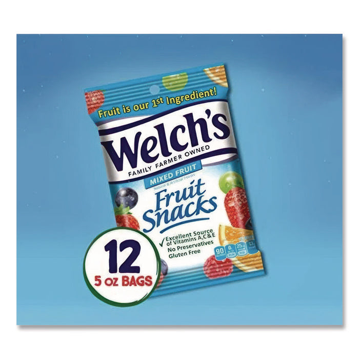 Fruit Snacks, Mixed Fruit, 5 oz Pouch, 12/Carton