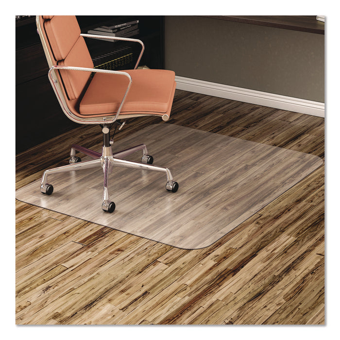 EconoMat Non-Studded All Day Use Chair Mat for Hard Floors, Rectangular, 46" x 60", Clear, Ships Flat