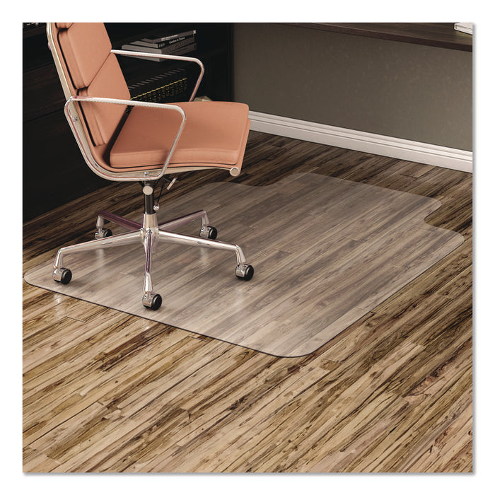 EconoMat Non-Studded All Day Use Chair Mat for Hard Floors, Rectangular with Lip, 36" x 48", Clear, Ships Flat