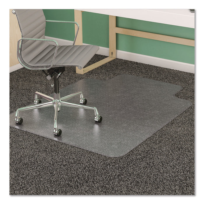 SuperMat Frequent Use Chair Mat for Medium Pile Carpeted Floors, Rectangular with Lip, 36" x 48", Clear, Ships Rolled