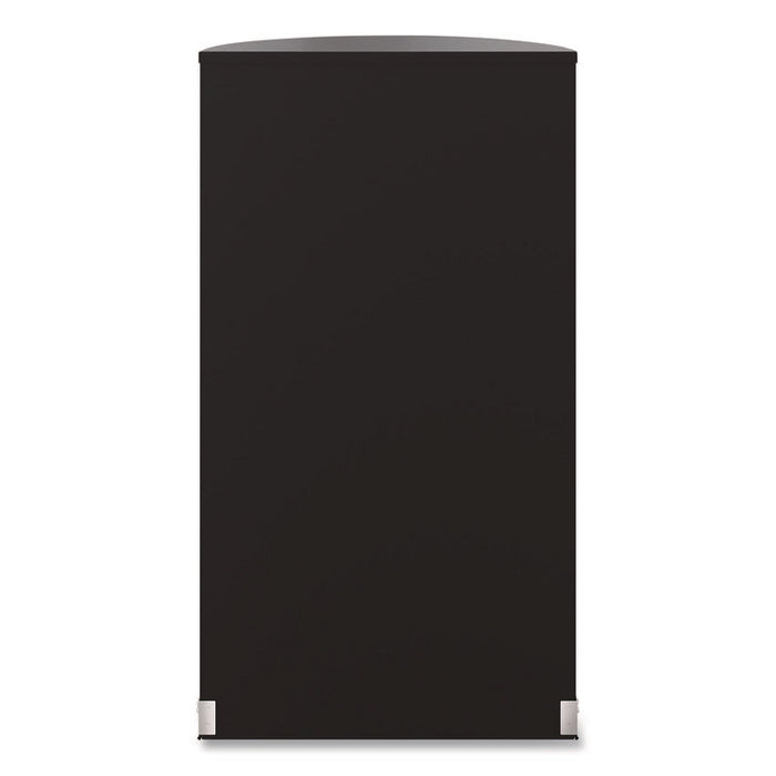 Half Round Metal Trash Can, 9 gal, Steel, Black