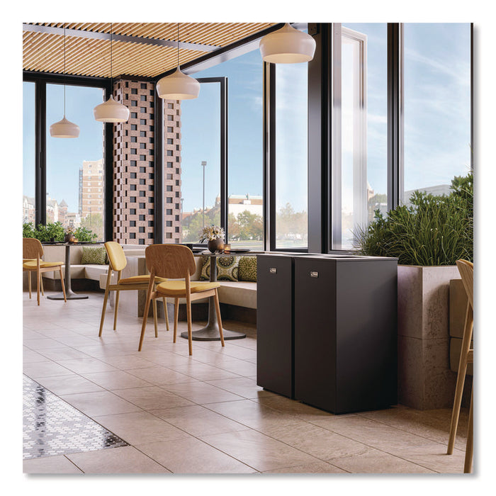 Square Metal Decorative Can, Steel, 24 gal, Black