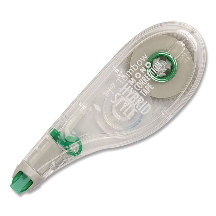 MONO Hybrid Correction Tape Value Pack, Non-Refillable, 0.17" x 32.83 ft, White Tape, Clear/Green Dispenser, 10/Pack