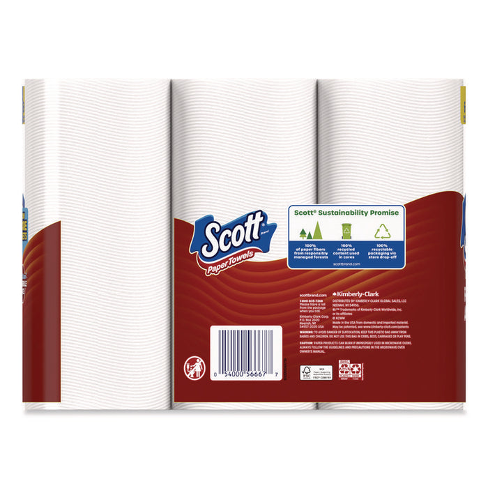 Choose-A-Sheet Kitchen Roll Paper Towels, Double Roll, 1-Ply, White, 108 Sheets/Roll, 6 Rolls/Pack, 4 Packs/Carton