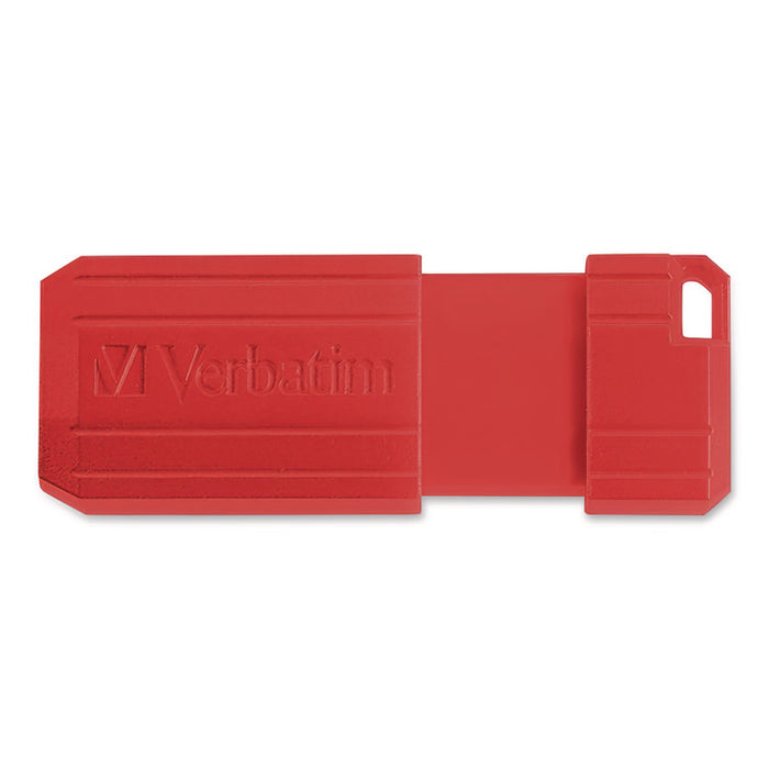 PinStripe USB 2.0 Flash Drive, 64 GB, Caribbean Blue/Red, 2/Pack