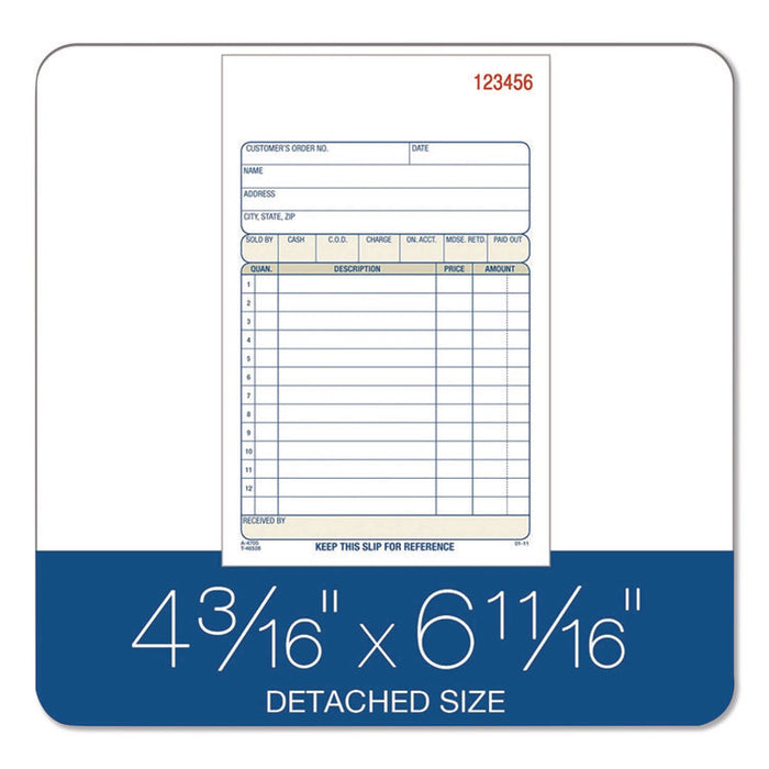 Multipart Sales Order Pad, 12 Lines, Two-Part Carbonless, 4.19 x 6.69, 50 Forms/Pad, 10 Pads/Box