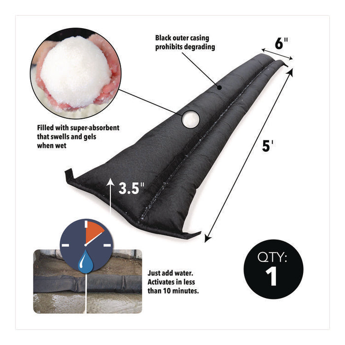 Flood Barriers, 6" x 5 ft x 3.5, 1 Barrier