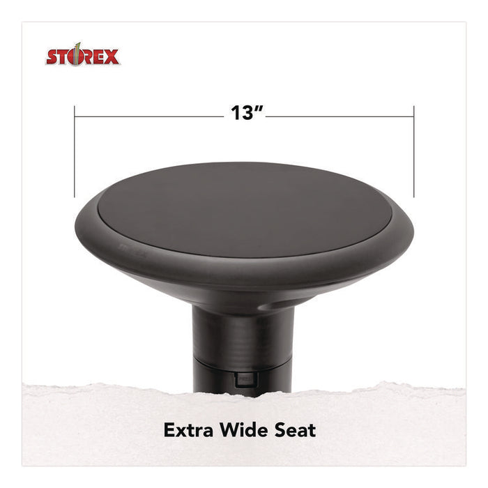 Wiggle Stool, Backless, Supports Up to 250 lbs, 12" to 18" Seat Height, Black Seat, Black Base