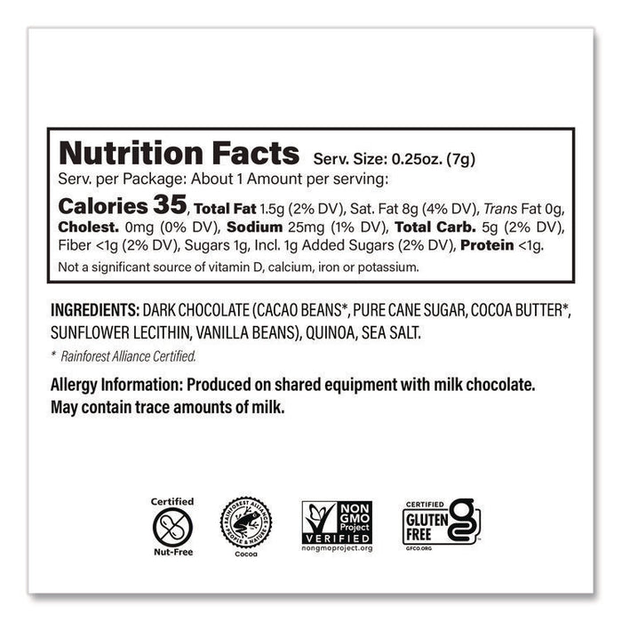 Dark Chocolate and Sea Salt Mini Quinoa Crisps, 0.25 oz Bag, 125/Carton